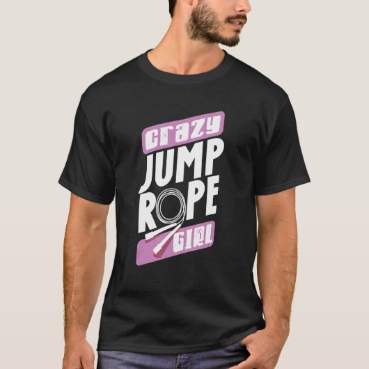 ジャンプ縄跳び縄跳び熱狂する縄木ギ Tシャツ (正面)