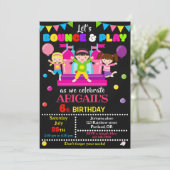 ジャンプ誕生日の招待ガールバウンスハウス招待状 招待状 (スタンド正面)