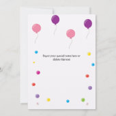 ジャンプ誕生日の招待ガールバウンスハウス招待状 招待状 (裏面)