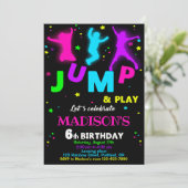 ジャンプ誕生日の招待バウンストランポリン招待状 招待状 (スタンド正面)
