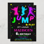 ジャンプ誕生日の招待バウンストランポリン招待状 招待状 (正面/裏面)