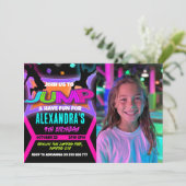 ジャンプ誕生日バウンスハウストランポリンパークフォト 招待状 (スタンド正面)