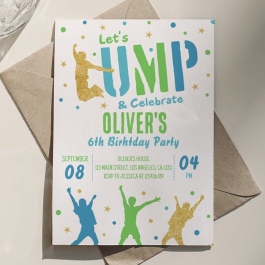 ジャンプ誕生日招待状インドアトランポリンパーク 招待状