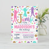 ジャンプ誕生日招待状ガールジャンプトランポリン 招待状 (スタンド正面)