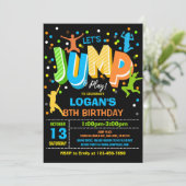 ジャンプ誕生日招待状ジャンプトランポリンパーティー 招待状 (スタンド正面)
