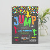 ジャンプ誕生日招待状ジャンプトランポリンパーティー 招待状 (スタンド正面)