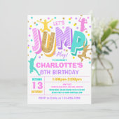 ジャンプ誕生日招待状ジャンプトランポリンパーティー 招待状 (スタンド正面)