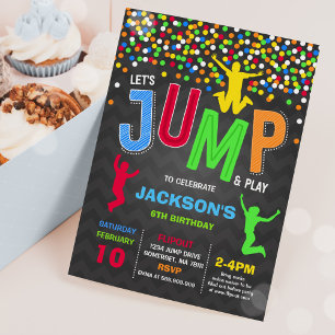 ジャンプ誕生日招待状ジャンプトランポリンパーティー 招待状