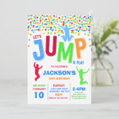 ジャンプ誕生日招待状ジャンプトランポリンパーティー 招待状 (スタンド正面)