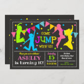 ジャンプ誕生日招待状バウンスハウストランポリン 招待状 (正面/裏面)