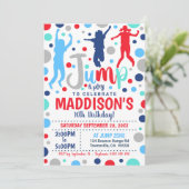 ジャンプ誕生日招待状ボーイガールジャンプトランポリン 招待状 (スタンド正面)