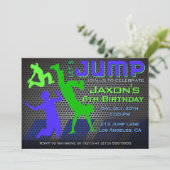 ジャンプ誕生日招待状 – バウンスハウストランポリン 招待状 (スタンド正面)