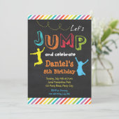 ジャンプ誕生日招待状(Chalkboard Rainbow) 招待状 (スタンド正面)