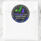 ジャンプ誕生日男の子マッチングありがとうステッカー ラウンドシール (バッグ)