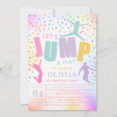 ジャンプ誕生日、ジャンプトランポリンパーティの招待状 招待状 (正面)