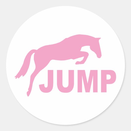 ジャンプ馬でジャンプ（ピンク） ラウンドシール (正面)