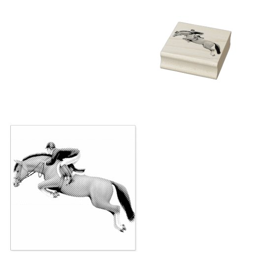 ジャンプ馬のスタンプを表示 ラバースタンプ (押印)