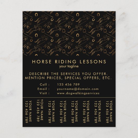 ジャンプ馬 |乗馬 馬のトレーナー|馬のトレーナー チラシ (正面)