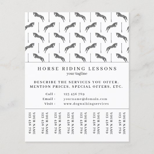 ジャンプ馬 |乗馬 馬のトレーナー|馬のトレーナー チラシ (正面)