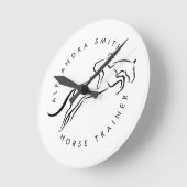 ジャンプ馬 |乗馬 馬のトレーナー|馬のトレーナー ラウンド壁時計 (傾斜)
