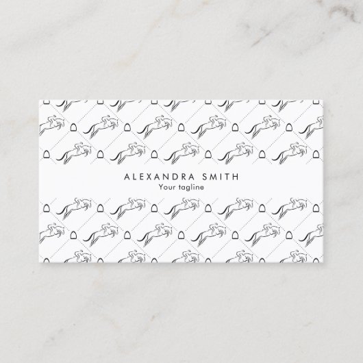 ジャンプ馬 |乗馬 馬のトレーナー|馬のトレーナー 名刺 (正面)