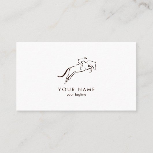 ジャンプ馬 |乗馬 馬のトレーナー|馬のトレーナー 名刺 (正面)