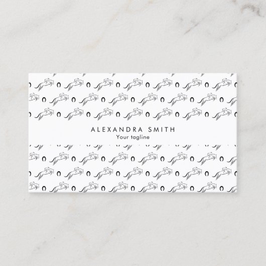 ジャンプ馬 |乗馬 馬のトレーナー|馬のトレーナー 名刺 (正面)