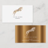 ジャンプ馬 |落書き馬 |金ゴールド馬 名刺 (正面/裏面)