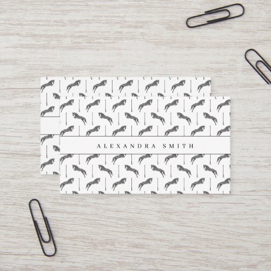 ジャンプ馬 |落書き馬 |金ゴールド馬 名刺 (正面/裏面インサイチュ)