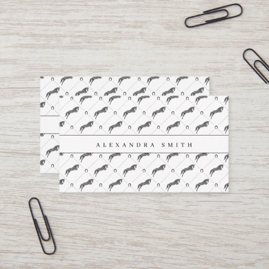 ジャンプ馬 |落書き馬 |金ゴールド馬 名刺 (正面/裏面インサイチュ)