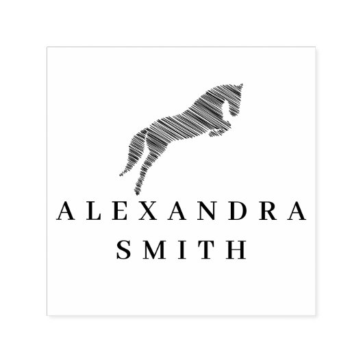 ジャンプ馬 |落書き馬 馬のトレーナー|馬のトレーナー セルフインキングスタンプ (デザイン)