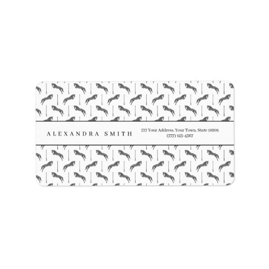 ジャンプ馬 |落書き馬 馬のトレーナー|馬のトレーナー ラベル (正面)