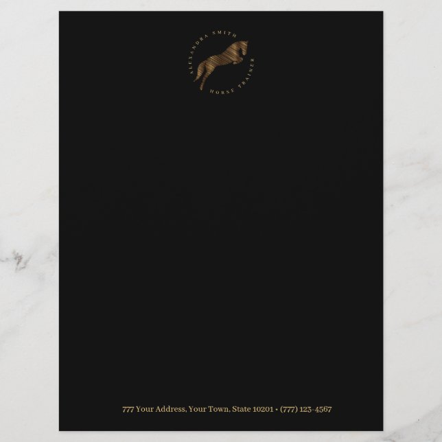 ジャンプ馬 |落書き馬 馬のトレーナー|馬のトレーナー レターヘッド (正面)