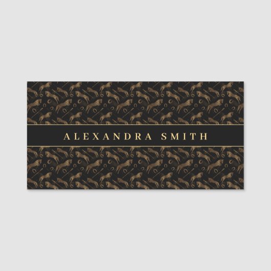 ジャンプ馬 |落書き馬 馬のトレーナー|馬のトレーナー 名札 (正面)