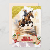 ジャンプ10代のに乗ってクリスマスの女の子 シーズンカード (正面/裏面)