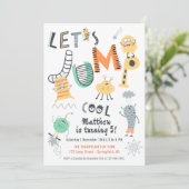 ジャンプ キュート モンスター トランポリンパーク 誕生日パーティー 招待状 (スタンド正面)