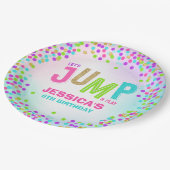 ジャンプ・トランポリン・バースデー・パーティー・デコパーソナライズされたール ペーパープレート (アングル)