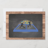 ジャンプ トランポリン ブルー 誕生日 招待状 (裏面)