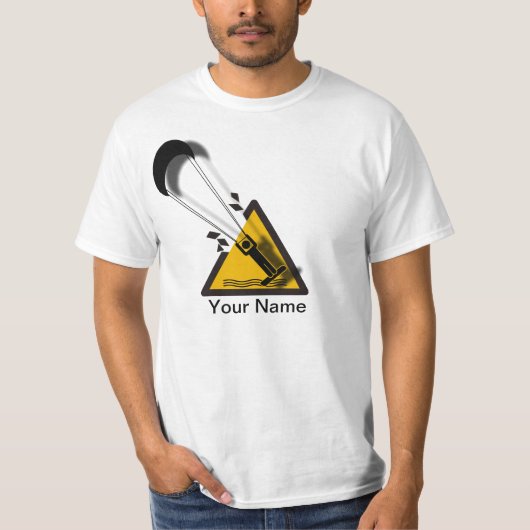 ジャンプ。 凧のサーフィンのユーモアのワイシャツ Tシャツ (正面)