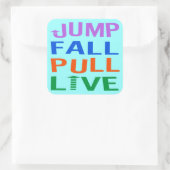 ジャンプ、秋、プル、ライブ スクエアシール (バッグ)