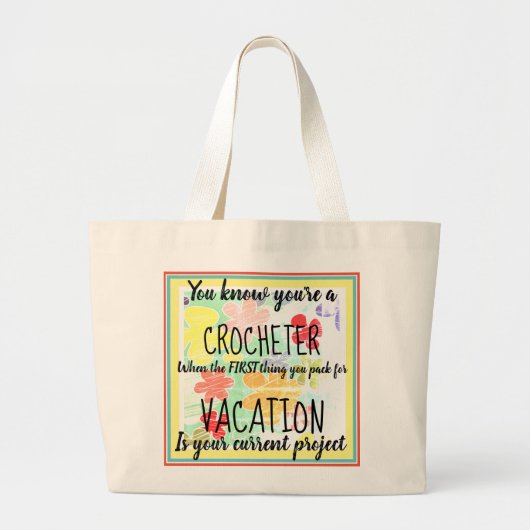 ジャンボかぎ針編みのトートバック ラージトートバッグ (正面)