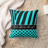 ジャンボアクアブラックゼブラストライプ水玉模様枕 クッション (ブランケット)