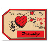 ジャンボギフトのラベル私のハートを歌わせます テーブルナンバー (正面)