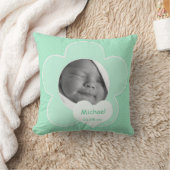 ジャンボグリーン水玉模様ベビー写真枕 クッション (ブランケット)