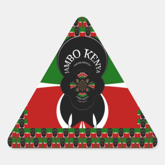 ジャンボケニアアートプリント 三角形シール (正面)
