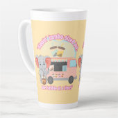 ジャンボサイズの喜びを飲み込み、一度に1つのバブル カフェラテマグ (左アングル)