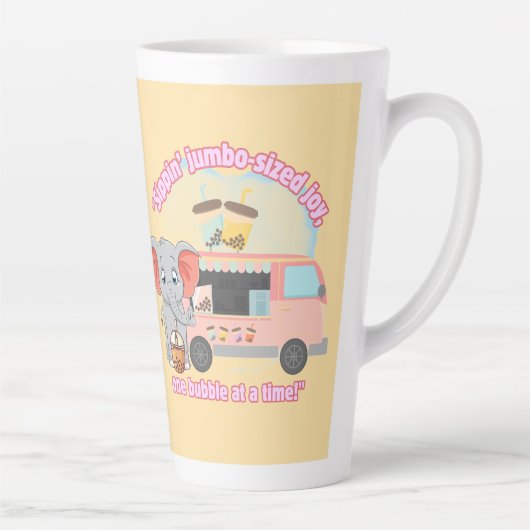 ジャンボサイズの喜びを飲み込み、一度に1つのバブル カフェラテマグ (右)