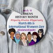 ジャンボサイズの国際的3月は女性の日 缶バッジ (インサイチュ)