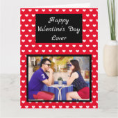 ジャンボサイズ赤いハート写真バレンタインデー カード (正面)