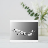 ジャンボジェット飛行機飛行機空飛んでいる飛 ポストカード (スタンド正面)